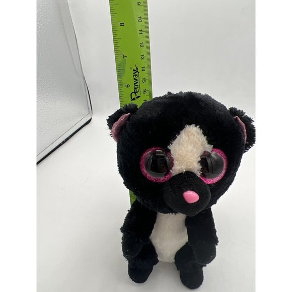 Ty Beanie Boos Flora Skunk Plush Stuffed Animal Pet Toy Pink Glitter Eyes - Picture 8 of 8